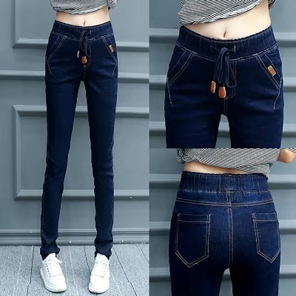 Jeans for Women mom Jeans blue gray black Woman High Elastic 32 33 34 Stretch Jeans female washed denim skinny penci